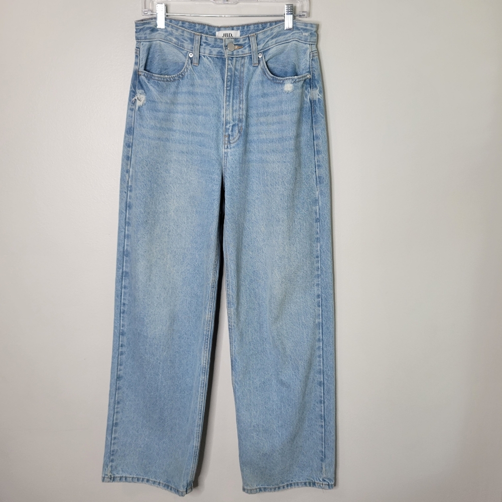 Just Black Light Wash High-Rise Wide Leg Jeans